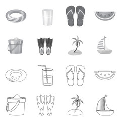 Wall Mural - Isolated object of equipment and swimming symbol. Collection of equipment and activity vector icon for stock.