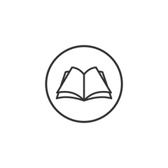 Aufkleber - Book line icon vector illustration on white background. smart learning education book shop store vector logo design template