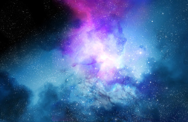deep space nebula and galaxy background 3d illustration.