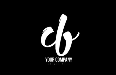 joined cb c b alphabet letter logo icon design black and white