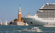 Italy beauty, gigantic cruise ship leaving Venice, Venezia