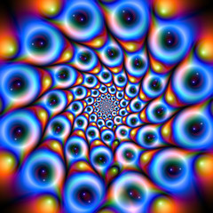 Wall Mural - Fractal mandala, colorful fantasy flower. Vector abstract artwork.