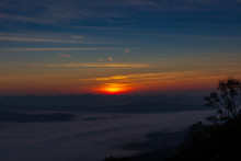 Sunrise And Mountain Mist At Doi Samer Dao Sri Nan National Park Thailand