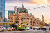 Fototapeta  - Melbourne Flinders Street Train Station in Australia