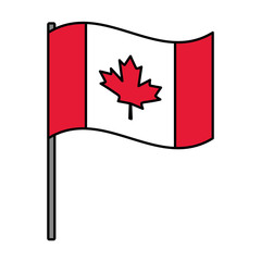 Sticker - happy canada day vector illustration