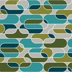 Geometry seamless pattern in vintage 70s style.