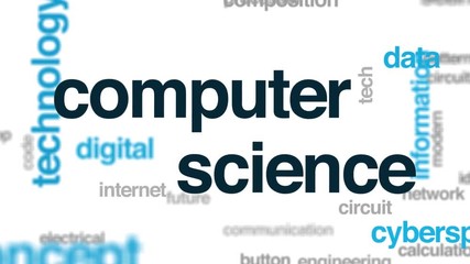 Sticker - Computer science animated word cloud. Kinetic typography.