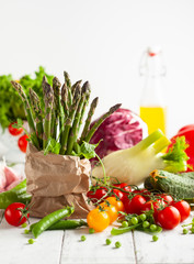 Wall Mural - Various types of fresh vegetables