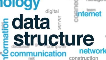 Wall Mural - data structure animated word cloud. kinetic typography.