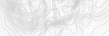 The Stylized Height Of The Topographic Contour In Lines And Contours. The Concept Of A Conditional Geography Scheme And The Terrain Path. Vector Illustration.