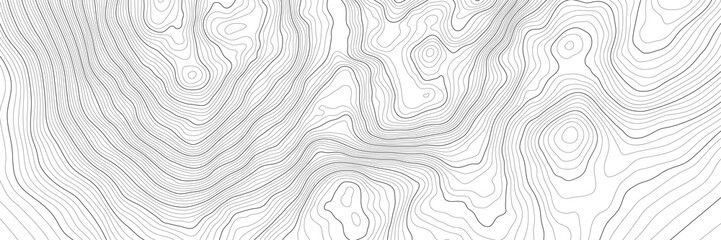 Fototapeta Stylizowana wysokość konturu topograficznego w liniach i konturach. Koncepcja warunkowego schematu geograficznego i ścieżki terenu. Ilustracji wektorowych.