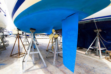 Boat Maintenance At The Shipyard