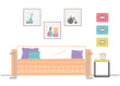 © arkadiwna - Interior in Scandinavian style. Part of the livingroom. Hand drawn vector illustration