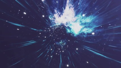 Wall Mural - seamless travel through a wormhole through time and space filled with millions of stars and nebulae.