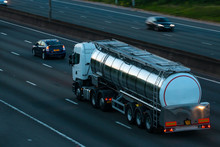 Cistern Lorry In Motion On The Motorway