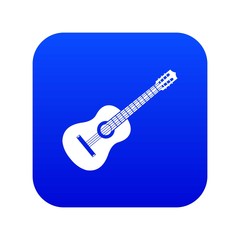 Wall Mural - Guitar icon digital blue for any design isolated on white vector illustration