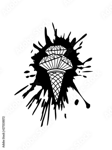 Tropfen Klecks Spritzer Eiscreme Diamanten Rubine Edelsteine Schmuck Teuer Reich Wertvoll Erdbeer Eis Clipart Waffel Logo Ice Cream Lecker Liebe Waffel Sommer Essen Hunger Kugel Schlecken Design Buy This Stock Illustration