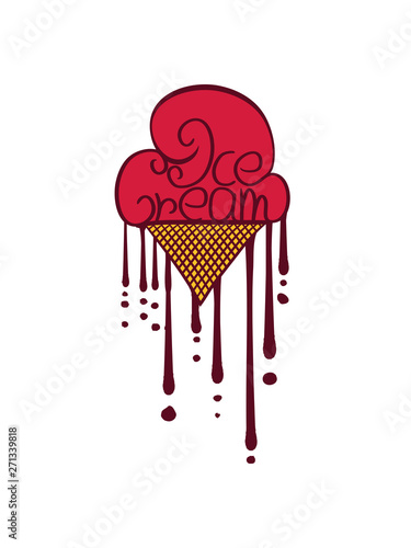 Tropfen Graffiti Erdbeer Eis Clipart Waffel Text Logo Ice Cream Eiscreme Lecker Liebe Waffel Sommer Essen Hunger Kugel Schlecken Naschen Comic Cartoon Design Buy This Stock Illustration And Explore Similar Illustrations