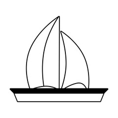 Sticker - sailing boat travel on white background