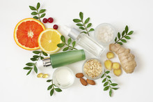 Natural Organic Cosmetics On White