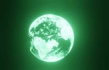 3d planet earth on a black background