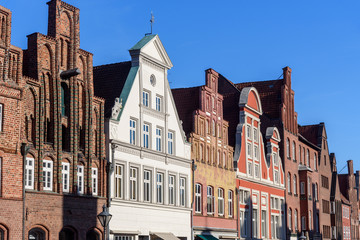 Wall Mural - Medieval old brick buildings in Luneburg. Germany