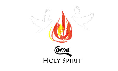 Pentecost Sunday, Typography for print or use as poster, card, flyer or T shirt