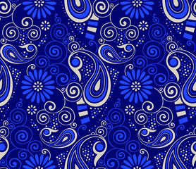 Seamless swirly paisley pattern design