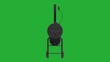 © 2STOCKista - Barbecue texas smoker 3d render on green background isometric from side.