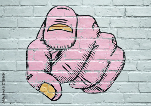 Photo Street art. Pointer du doigt