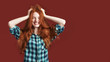 © Friends Stock - Happiness is my choice Modern playful teenage girl touching her hair