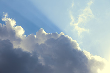 White fluffy clouds in the blue sky