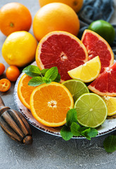 Wall Mural - citrus fresh fruits