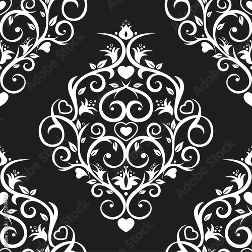 Seamless pattern with floral ornament