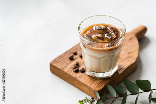 Fotomural Ice Cold Coffee In Glass, Refreshing Summer Drink