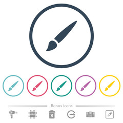 Sticker - Brush flat color icons in round outlines