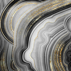 Wall Mural - abstract background, stone texture, artificial painted agate with gold veins, fashion marbling illustration, marbled surface, macro detail