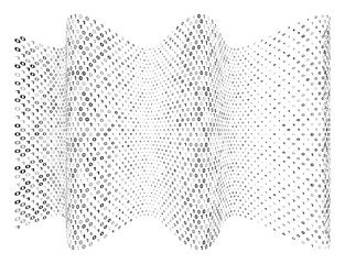 Abstract binary wave. Digital flow computer code on the white background. Data transfer vector concept.