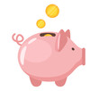 © thruer - Piggy bank flat vector illustration