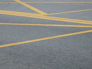 Sticker - asphalt road with yellow line texture