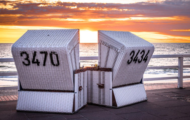 Wall Mural - hooded beach chairs