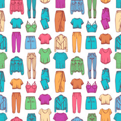 Wall Mural - seamless pattern of women's clothing