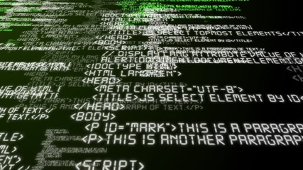 Programming code abstract technology background footage,concept of software developer and Computer script.4k seamless loop