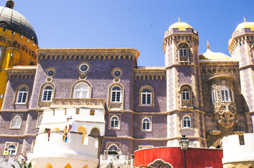 MAY 3 2016, SINTRA, PORTUGAL:  Beautiful view to Pena palace in Portugal