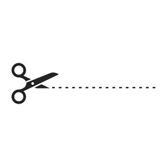 Poster - black scissors cut line vector design illustration isolated on white background