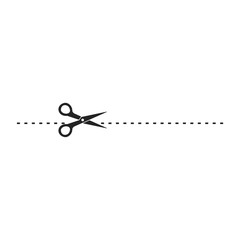 Poster - black scissors cut line vector design illustration isolated on white background