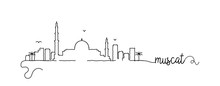Muscat City Skyline Doodle Sign