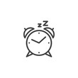 Alarm clock line icon. linear style sign for mobile concept and web design. Clock Sleep outline vector icon. Symbol, logo illustration. Vector graphics