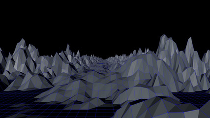 Wall Mural - Abstract Terrain Landscape 3d Render