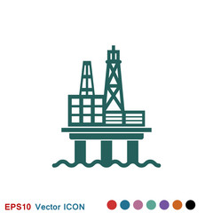 Oil platform iconfuel production logo, illustration, vector sign symbol for design